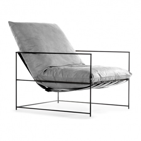 Fotel loftowy z metalowymi nogami i wygodną poduszką Edgar