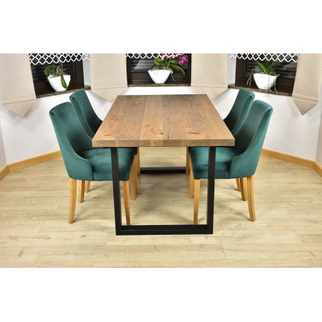 Stół loft Magnus + 4 krzesła tapicerowane Natasza