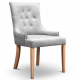 Krzesło glamour z podłokietnikami pinezkami i guzikami Aria